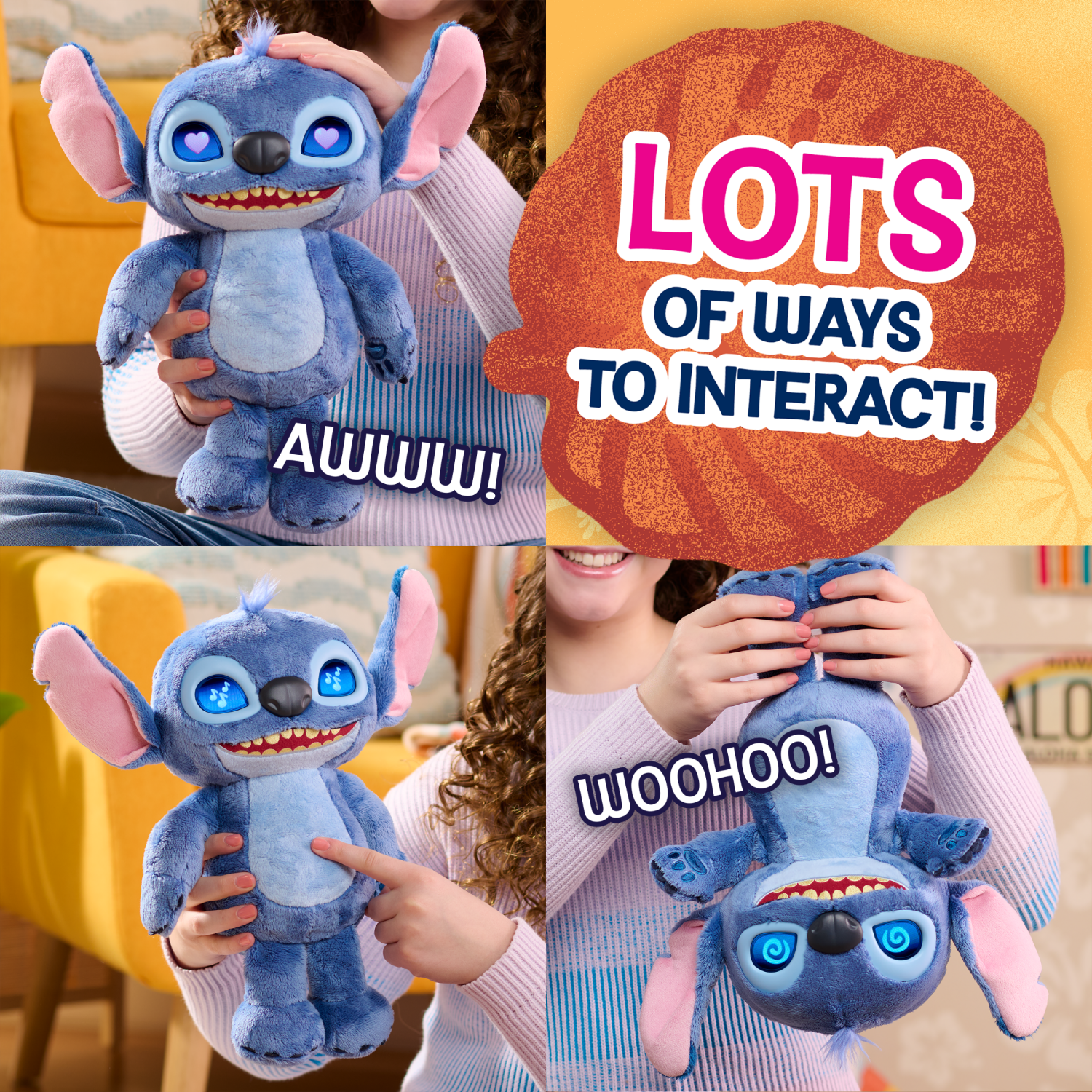 slide 4 of 5, Lilo & Stitch Many Moods of Stitch Feature Plush, 1 ct