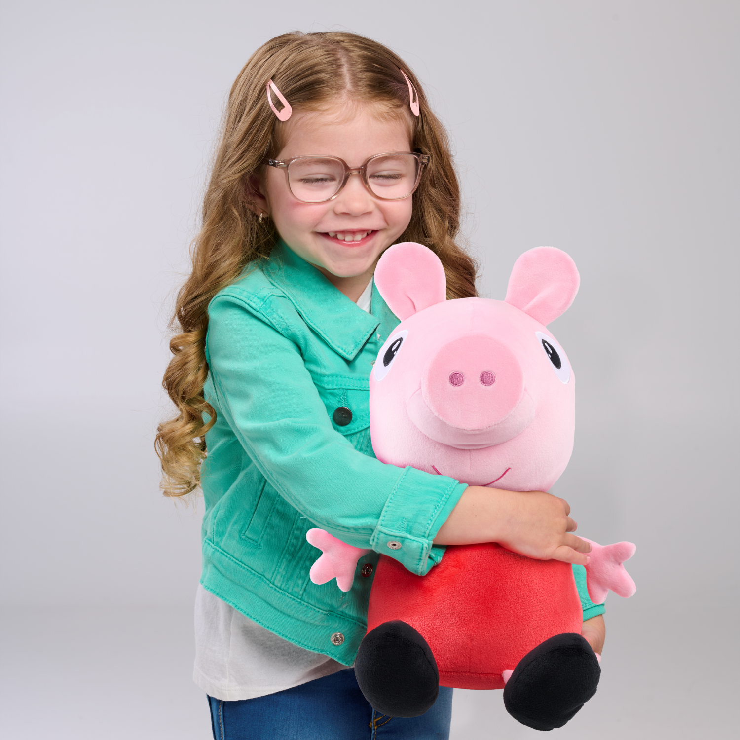 slide 3 of 3, Peppa Pig 2 lb Weighted Large Plush, 12-inch Stuffed Animal, 2 lb