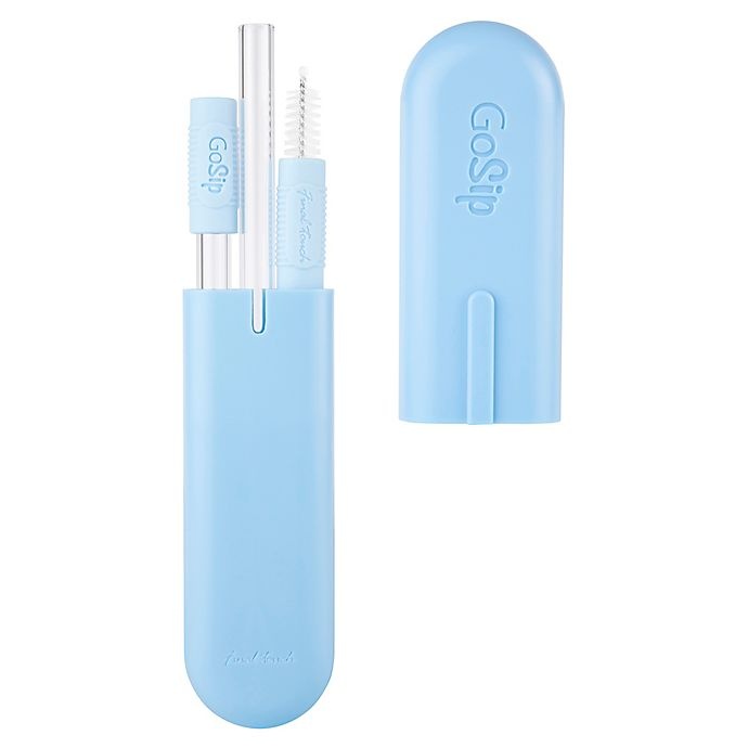 slide 6 of 10, Final Touch GoSip Glass Sip Straw Set - Blue, 6 ct