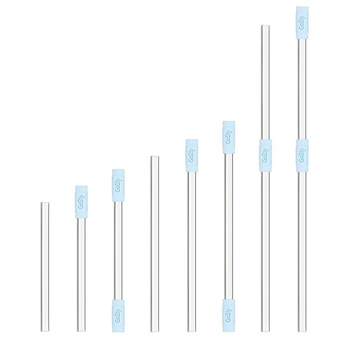 slide 7 of 10, Final Touch GoSip Glass Sip Straw Set - Blue, 6 ct