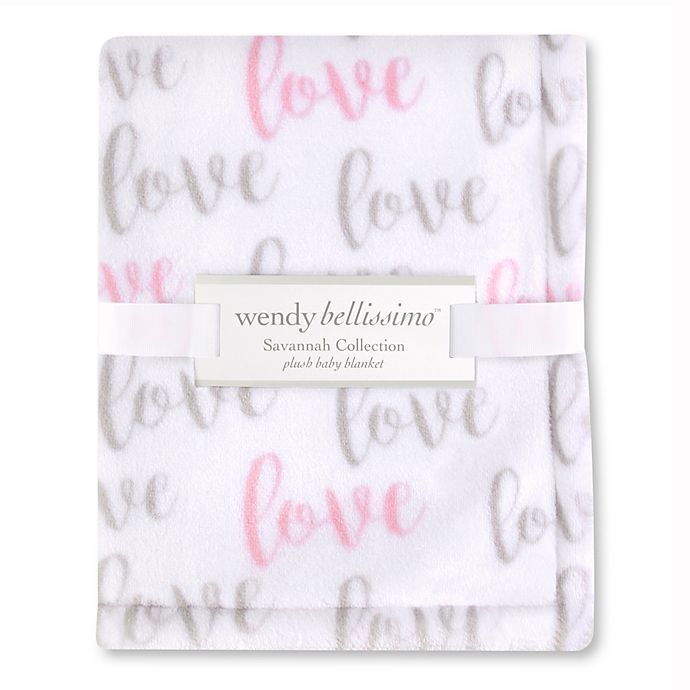 slide 3 of 3, Wendy Bellissimo Mix & Match Savannah Love Plush Blanket - White, 1 ct