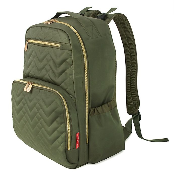 slide 8 of 8, Fisher-Price Quilted Backpack Diaper Bag - Olive, 1 ct