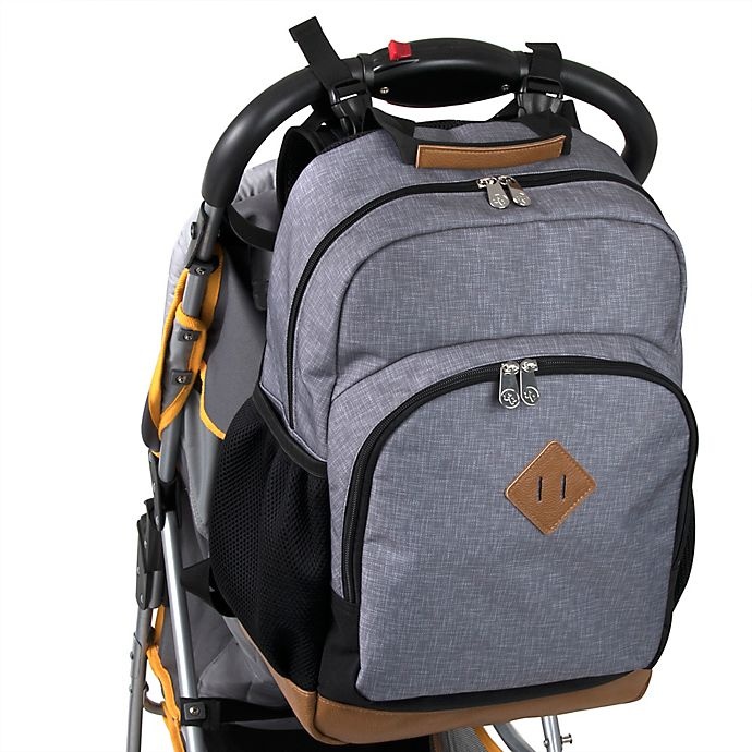 slide 8 of 8, Fisher-Price Grayson Diaper Backpack - Grey, 1 ct