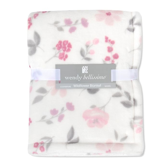 slide 2 of 4, Wendy Bellissimo Mix & Match Wildflower Plush Blanket - Creme, 1 ct