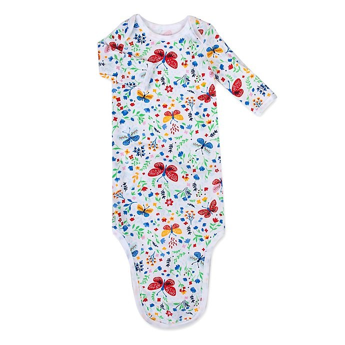 slide 4 of 4, Baby Essentials Newborn Butterfly Floral Gown & Headband Set - White/Multi, 2 ct