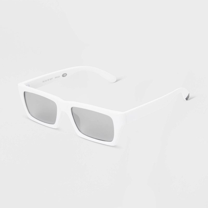 slide 2 of 2, Men's Shiny Plastic Rectangle Sunglasses - Original Use™ White, 1 ct