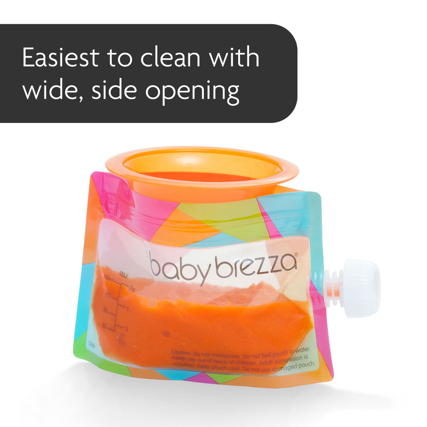 slide 2 of 5, Baby Brezza Reusable Food Pouches, 10 ct
