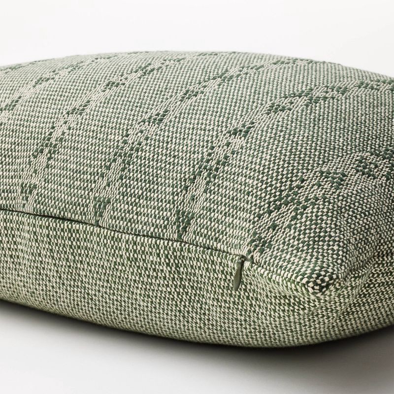 slide 4 of 4, Threshold designed w/Studio McGee Oversized Woven Striped Lumbar Throw Pillow Sage - Threshold™ designed with Studio McGee: Cotton, Indoor Use, Hidden Zipper, 1 ct