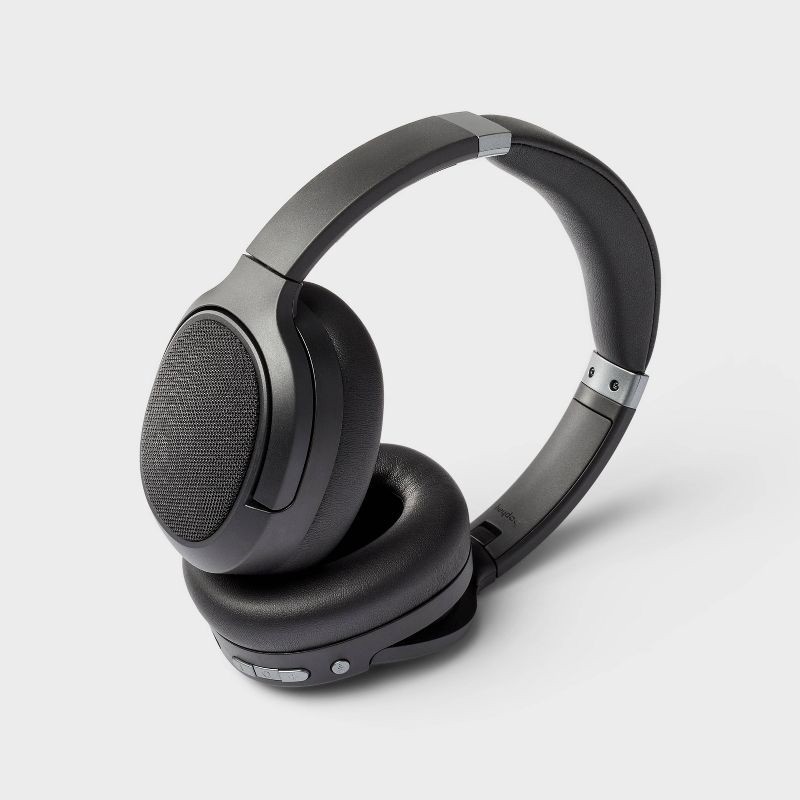slide 3 of 4, Active Noise Cancelling Bluetooth Wireless Over-Ear Headphones - heyday™ Black: Built-In Mic, Detachable Cable, 1 ct