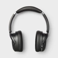 Active Noise Cancelling Bluetooth Wireless Over-Ear Headphones - heyday™ Black: Built-In Mic, Detachable Cable