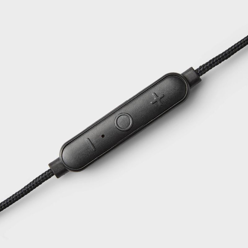 slide 3 of 3, Wired Earbuds with Microphone - heyday™ Black Stylized: Built-In Mic, In-Ear Design, 1 ct