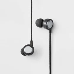 Wired Earbuds with Microphone - heyday™ Black Stylized: Built-In Mic, In-Ear Design