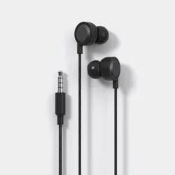Wired Earbuds with Microphone - heyday™ Black Stylized: Built-In Mic, In-Ear Design