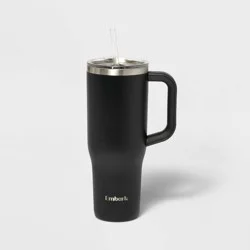 40oz Stainless Steel Tumbler with Straw Black - Embark™