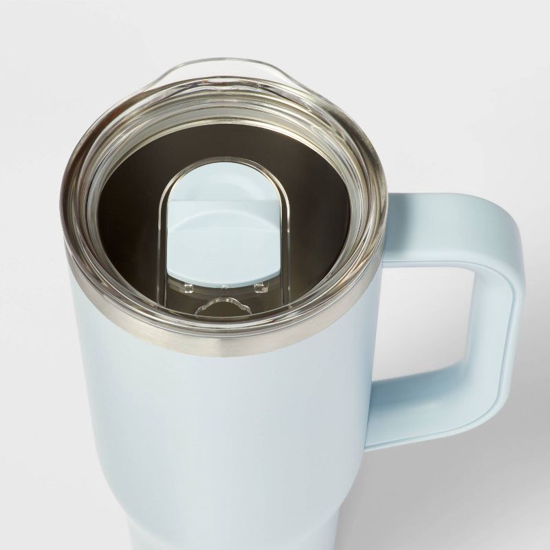 slide 3 of 3, 40oz Stainless Steel Tumbler with Straw Light Blue - Embark™, 40 oz