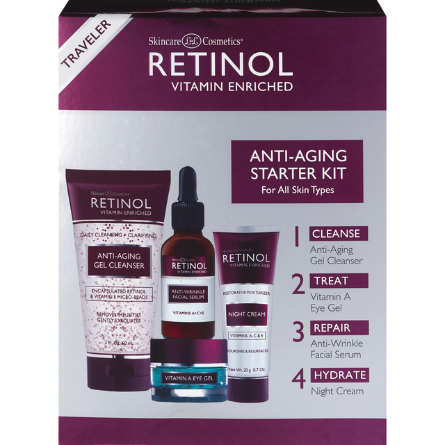 slide 1 of 1, L De L Skincare Cosmetics Retinol Anti-Aging Starter Kit, 1 ct