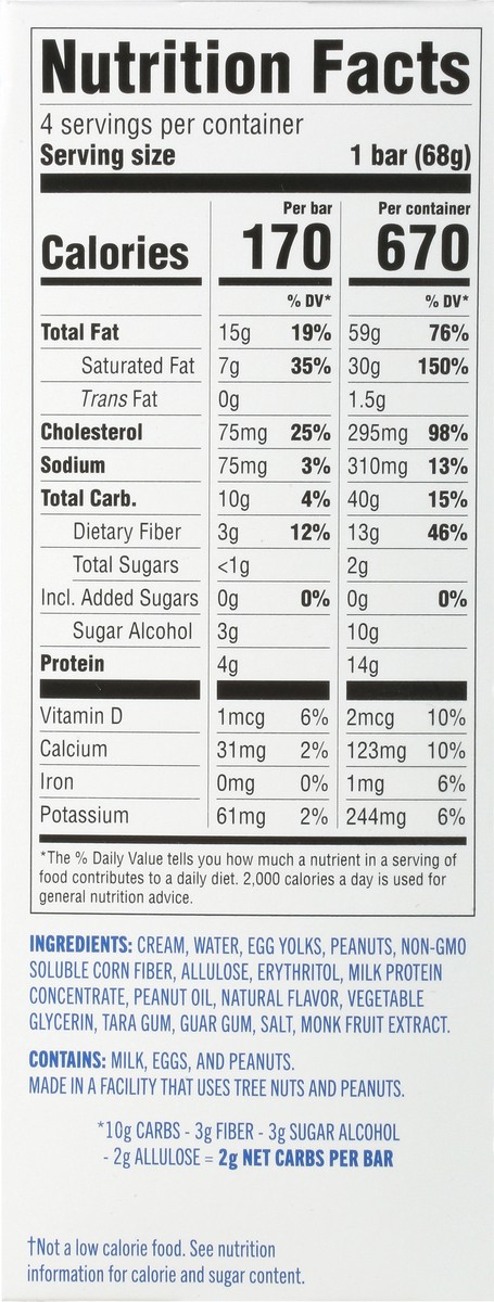 slide 9 of 9, Enlightened Keto Marshmallow Peanut Butter Ice Cream Bars 4 3.75 fl oz Box, 4 ct