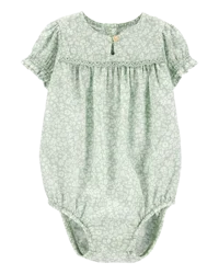 Oshkosh Baby Floral Eyelet Bodysuit Green 6M