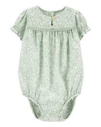 Oshkosh Baby Floral Eyelet Bodysuit Green 6M