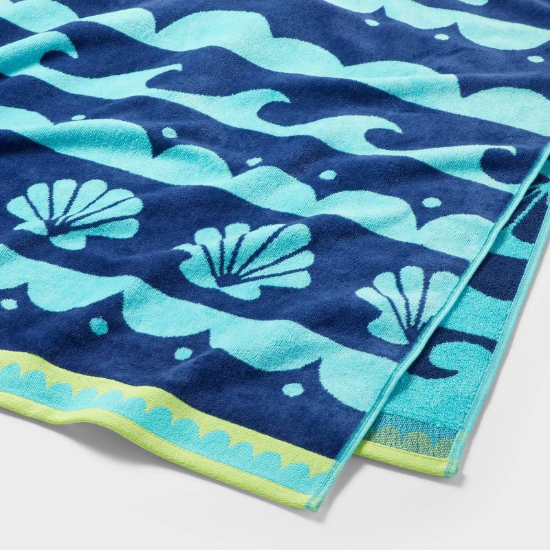 slide 2 of 3, XL Jacquard Waves Beach Towel - Sun Squad™: Lightweight Cotton, Machine Washable, Terry Construction, 1 ct