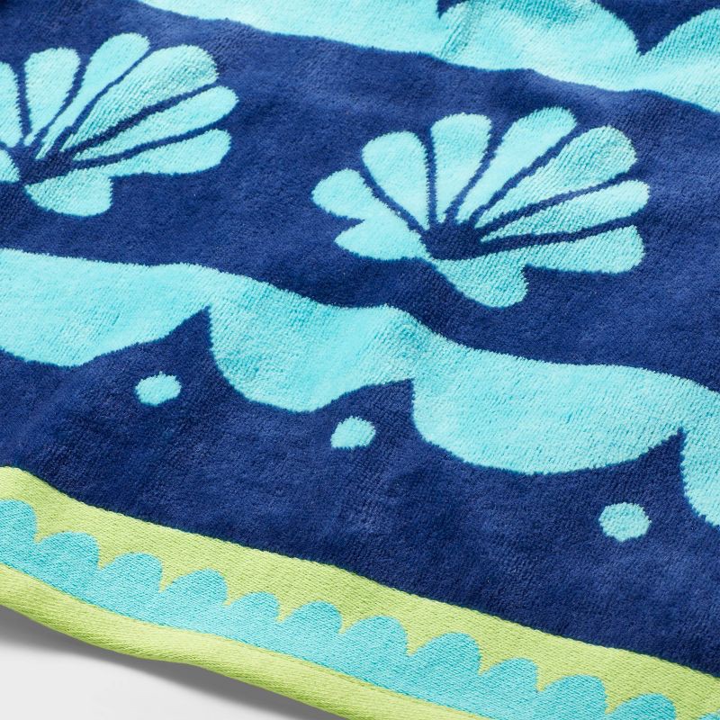 slide 3 of 3, XL Jacquard Waves Beach Towel - Sun Squad™: Lightweight Cotton, Machine Washable, Terry Construction, 1 ct