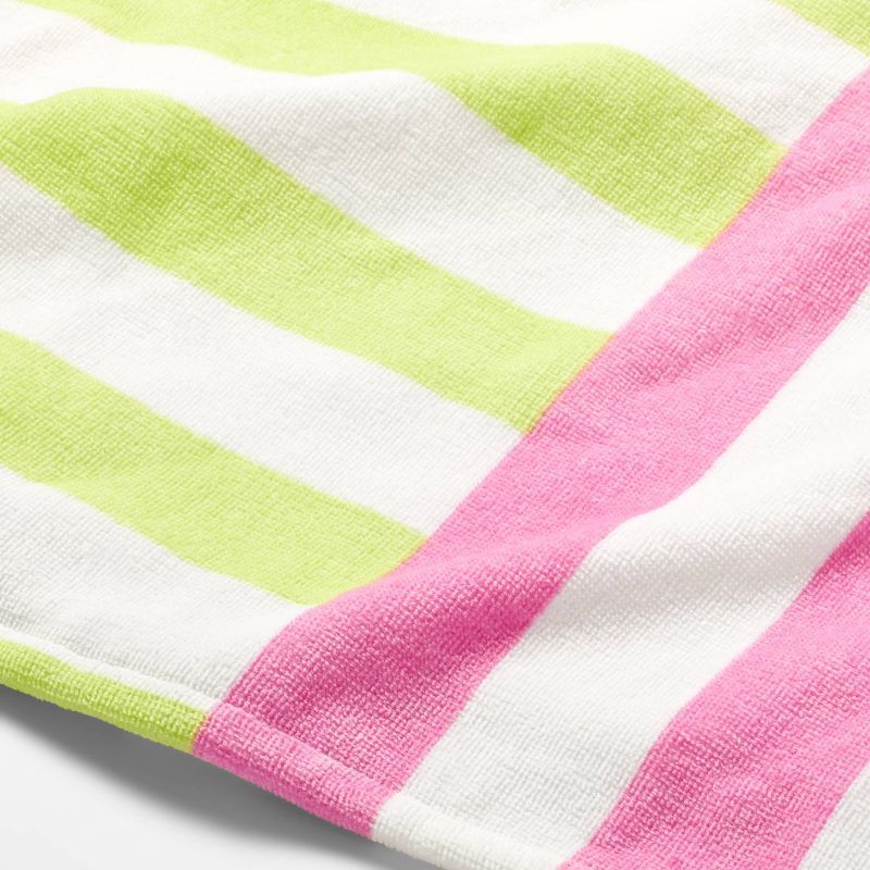 slide 3 of 3, Striped Beach Towel Pink - Sun Squad™, 1 ct