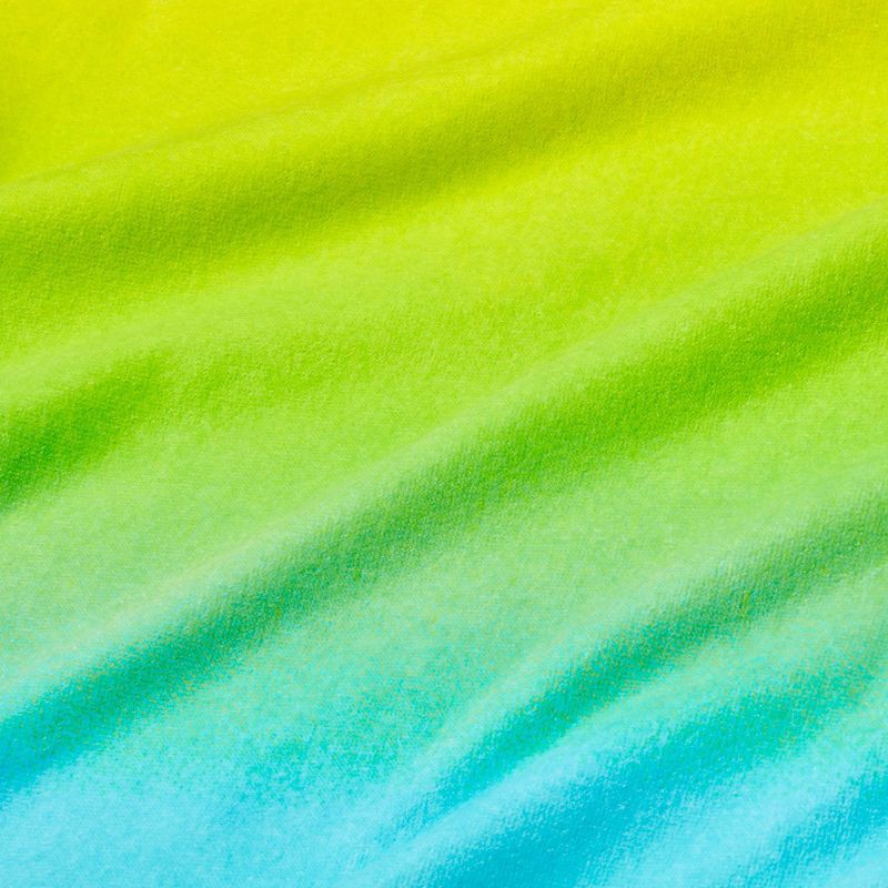 slide 4 of 4, Gradient Beach Towel Blue/Yellow/Orange - Sun Squad™: Velour Cotton, Ombre Design, Lightweight, Machine Washable, 1 ct