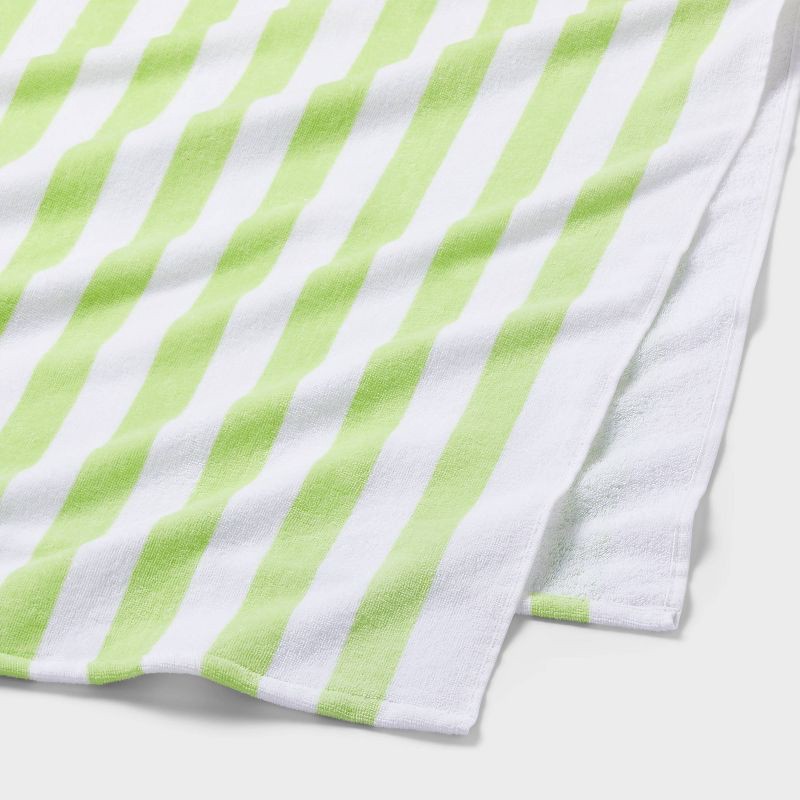 slide 3 of 4, Striped Beach Towel Green - Sun Squad™, 1 ct