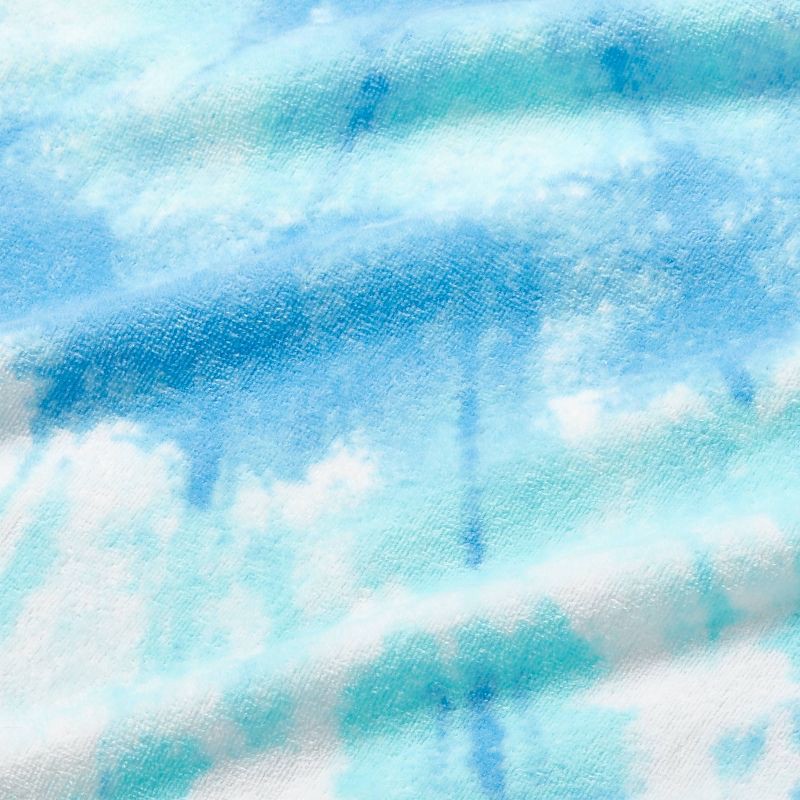 slide 4 of 4, Tie Dye Beach Towel Blue - Sun Squad™: Cotton Terry, Abstract Art Design, Lightweight, Quick Dry, 1 ct