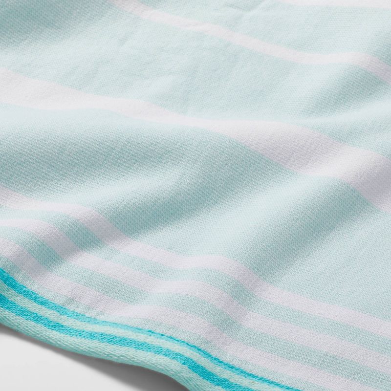 slide 3 of 3, Striped Sand Resist Beach Towel Blue - Sun Squad™: Cotton, Lightweight, Dobby Weave, Machine Washable, 1 ct