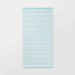 Striped Sand Resist Beach Towel Blue - Sun Squad™: Cotton, Lightweight, Dobby Weave, Machine Washable