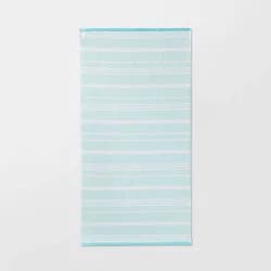 Striped Sand Resist Beach Towel Blue - Sun Squad™: Cotton, Lightweight, Dobby Weave, Machine Washable