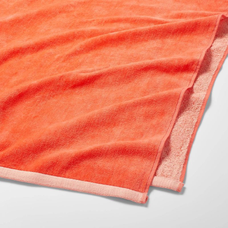 slide 2 of 4, XL WOW Reversible Beach Towel Coral - Sun Squad™: 100% Cotton, Lightweight, Quick-Dry, OEKO-TEX Certified, 1 ct