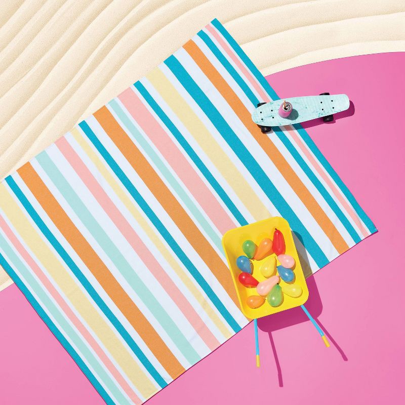 slide 2 of 4, Jumbo Striped Beach Towel - Sun Squad™: Cotton Terry, Lightweight, Machine Washable, 72"x60", 1 ct