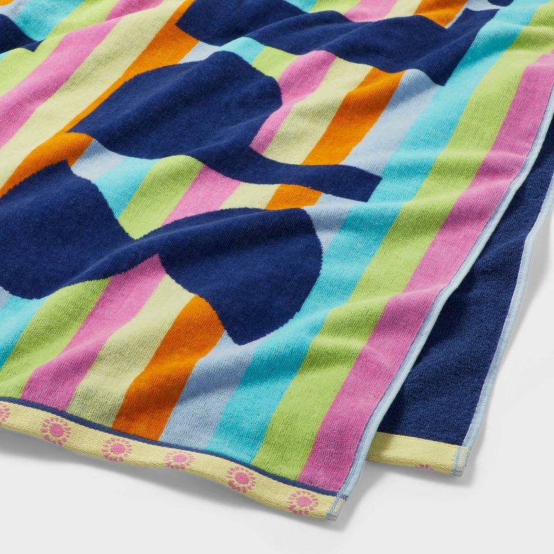 slide 2 of 3, XL Jacquard Splish Splash Beach Towel - Sun Squad™: Oversized, Lightweight Cotton, Machine Washable, Terry Construction, 1 ct