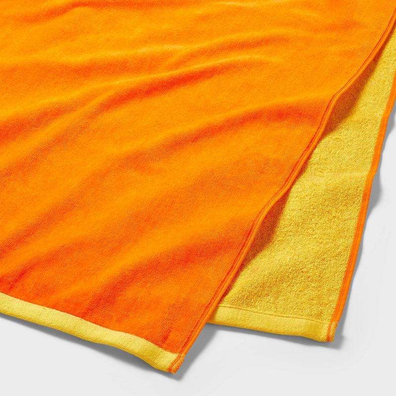 slide 2 of 3, XL WOW Reversible Beach Towel Orange - Sun Squad™: Lightweight Cotton, Quick Dry, Machine Washable, 1 ct