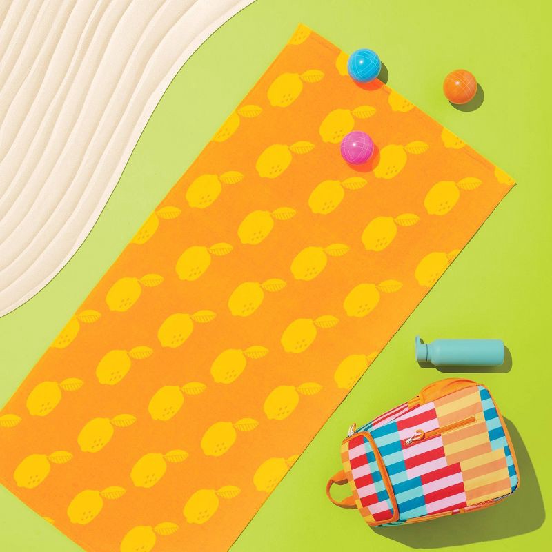 slide 2 of 4, Lemons Beach Towel - Sun Squad™: 100% Cotton, Terry Construction, Machine Washable, for All Ages, 1 ct