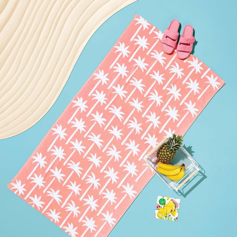 slide 2 of 4, Palm Tree Printed Beach Towel - Sun Squad™, 1 ct