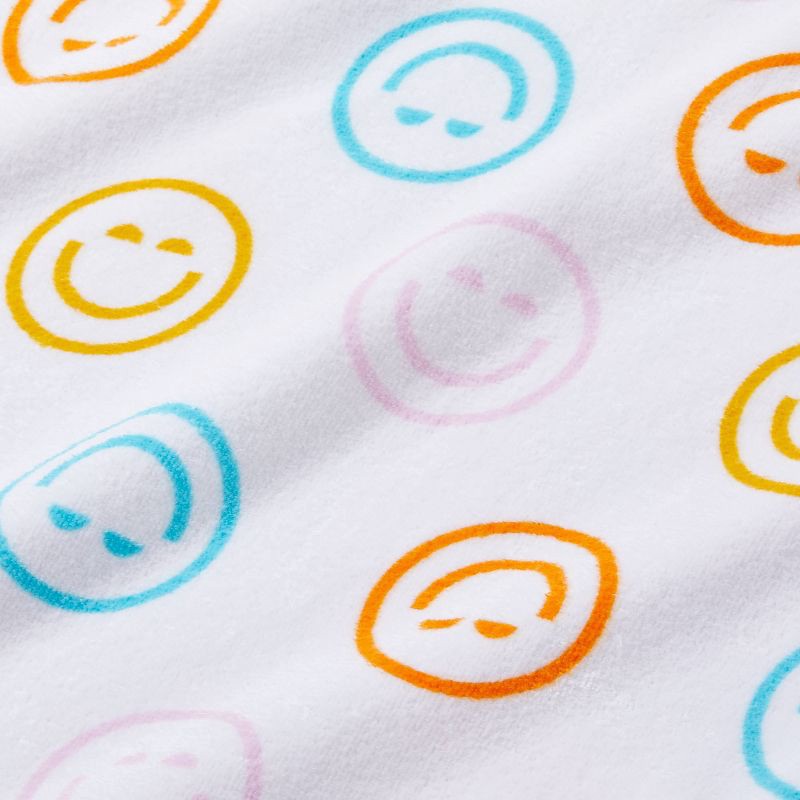 slide 4 of 4, Smiles Beach Towel - Sun Squad™: Cotton Terry, Emoji Pattern, Lightweight, All Ages, Machine Washable, 1 ct