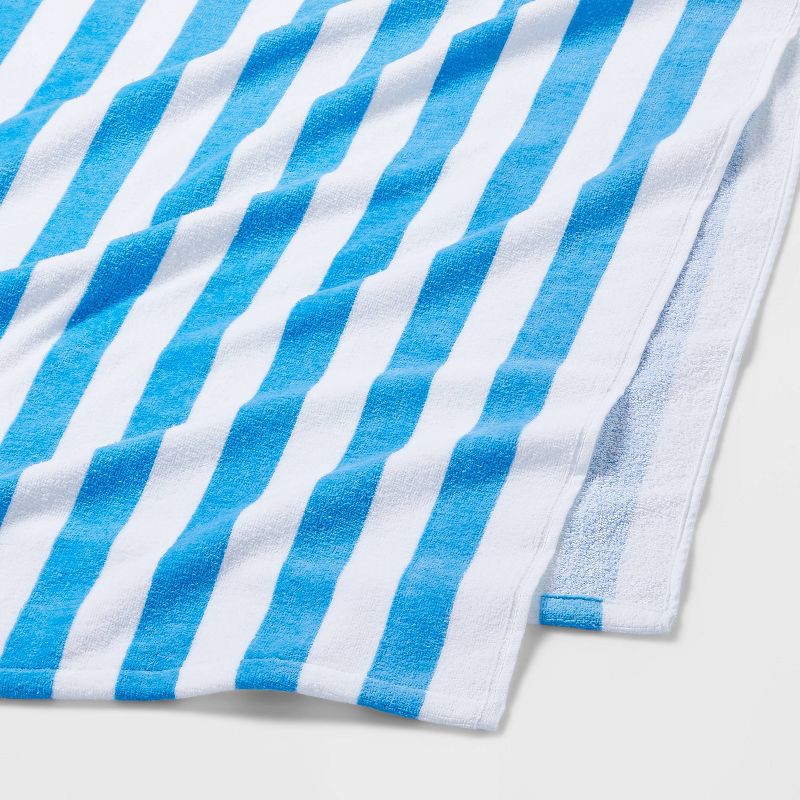 slide 3 of 4, Striped Beach Towel Blue/White - Sun Squad™, 1 ct