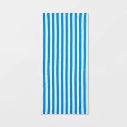 Striped Beach Towel Blue/White - Sun Squad™