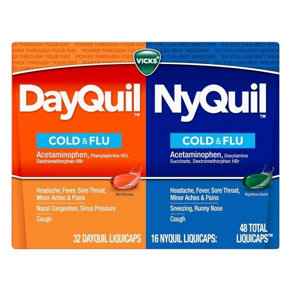 slide 1 of 2, Vicks Dayquil Nyquil Cold Flu Multisymptom Relief Liquicaps, 48 ct