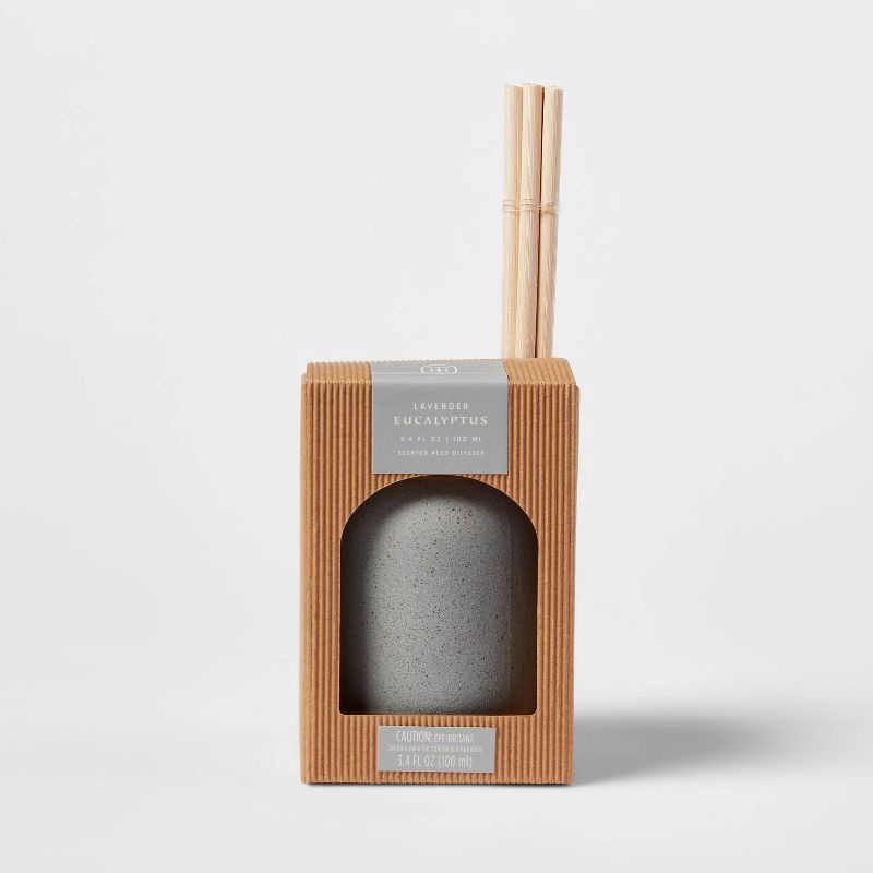slide 3 of 3, 100ml Matte Textured Ceramic Lavender Eucalyptus Diffuser Gray – Threshold™: Home Aromatherapy, No Battery, 100 ml