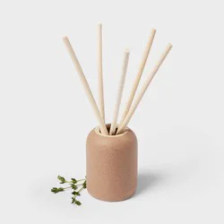 100ml Matte Textured Ceramic White Sage and Thyme Diffuser Brown – Threshold™: Aromatherapy with No Battery Needed