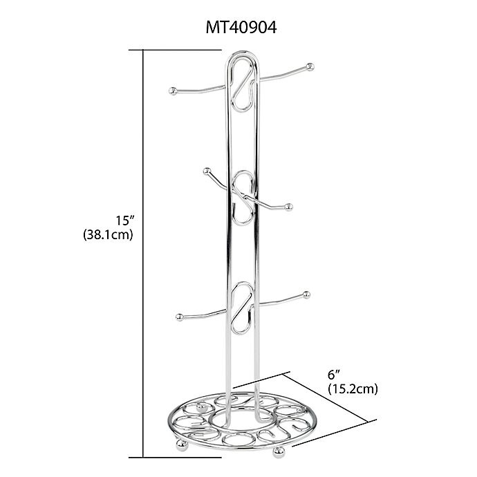 slide 4 of 4, Home Basics Steel Mug Tree - Chrome, 1 ct