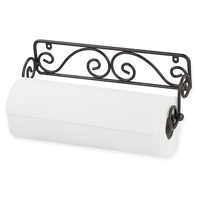 slide 1 of 2, Home Basics Wall-Mount Paper Towel Holder - Black, 1 ct