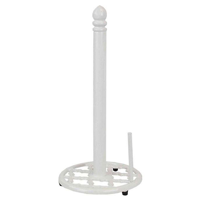 slide 2 of 3, Home Basics Cast Iron Paper Towel Holder - White, 1 ct