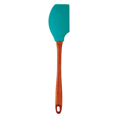 slide 1 of 1, Cocinaware Aqua Silicone Spatula With Wood Handle, 1 ct