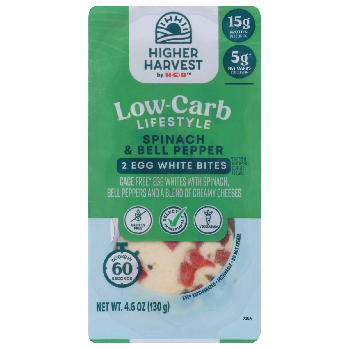 slide 9 of 14, Higher Harvest by H-E-B Low-Carb Lifestyle Egg White Bites – Spinach & Bell Pepper, 2 ct