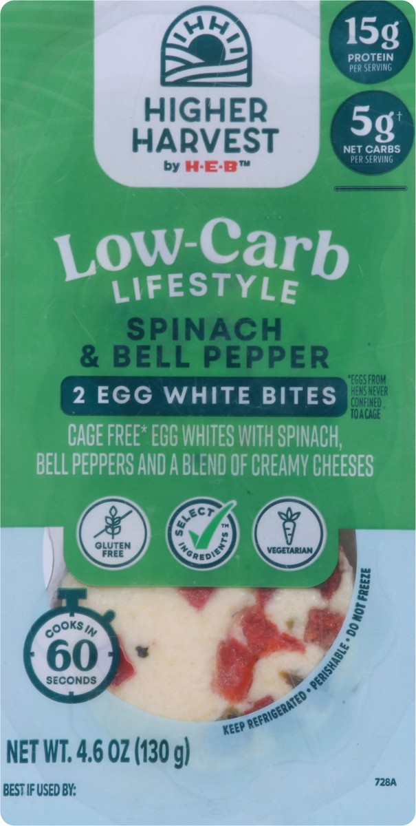slide 10 of 14, Higher Harvest by H-E-B Low-Carb Lifestyle Egg White Bites – Spinach & Bell Pepper, 2 ct